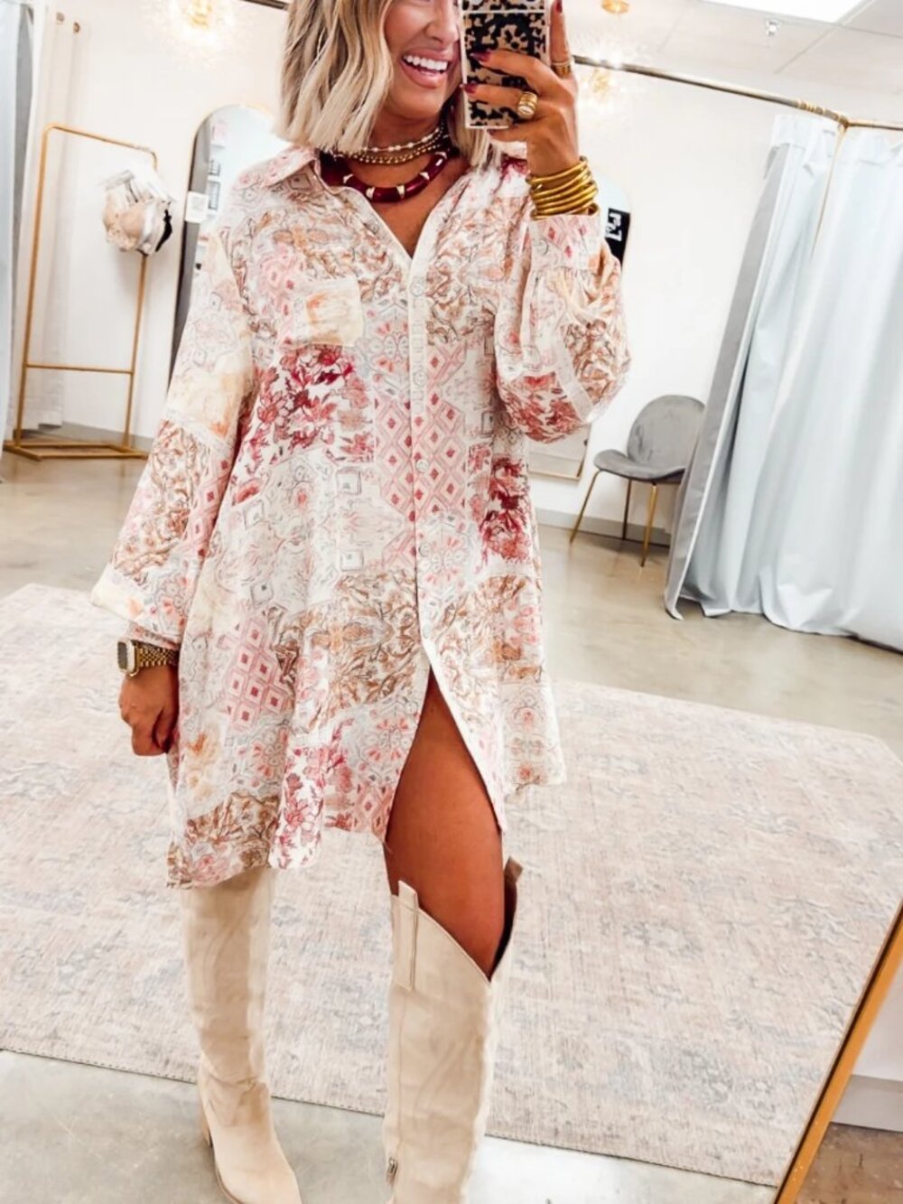 POL The Khloe Tunic In Ivory - Picture 4 of 14